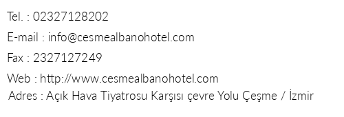 eme Albano Hotel telefon numaralar, faks, e-mail, posta adresi ve iletiim bilgileri